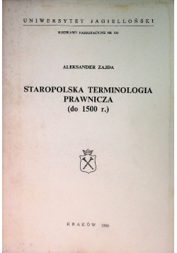 Staropolska terminologia prawnicza do 1500 r Nr 192 / 90