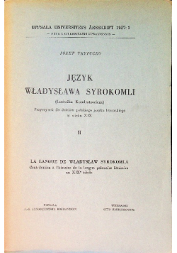 Język Władysława Syrokomli Tom 2