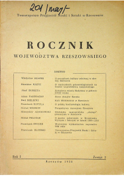Rocznik Województwa Rzeszowskiego Rok 1 zeszyt 2