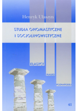 Studia onomastyczne i socjolingwistyczne 41