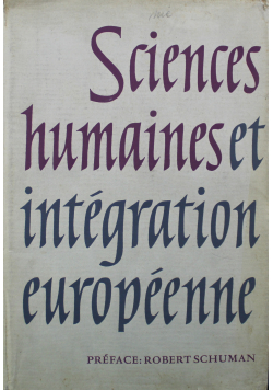 Sciences Humaines et Integration Europeenne