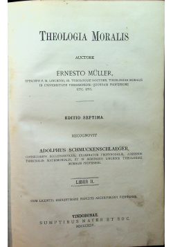 Theologia moralis liber II 1894 r