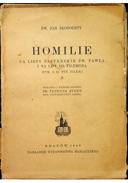 Homilie na listy pasterskie św Pawła i na list do Filemona 1949 r.
