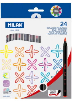 Flamastry z pędzelkiem 24 kolory MILAN