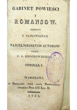 Gabinet powieści i romansów Oddział I 1835 r