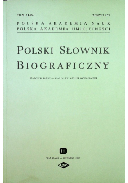 Polski Słownik Biograficzny Zeszyt 171