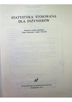 Statystyka stosowana dla inżynierow