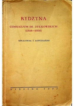 Rydzyna Gimnazjum Im Sułkowskich 1937 r.