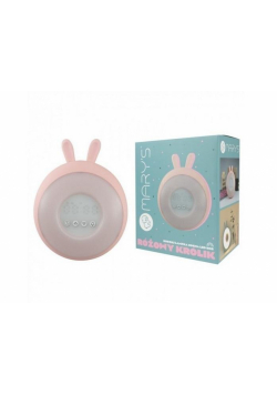 Budzik lampka nocna LED RGB różowy królik