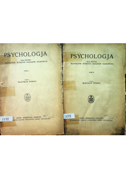 Psychologja 2 tomy 1925r