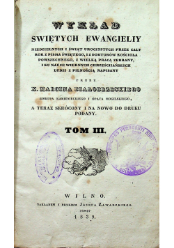 Wykład świętych Ewangieliy tom III 1839 r