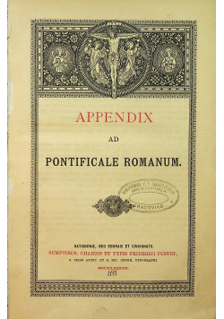 Appendix ad Pontificale Romanum 1888 r.