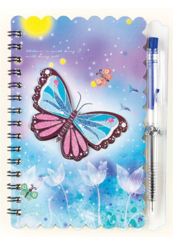 Notes na spirali z długopisem Butterfly 30K