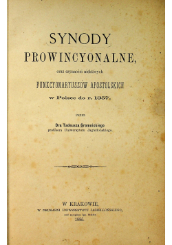 Synody prowincyonalne 1885 r