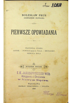 Prus Pierwsze opowiadania 1896 r.