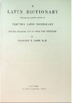 A latin dictionary lewis and short oxford
