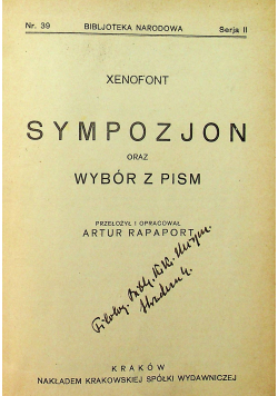 Sympozjon oraz wybór pism 1929 r.