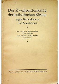 Der Zweifrontenkrieg der katholischen Kirche 1928 r