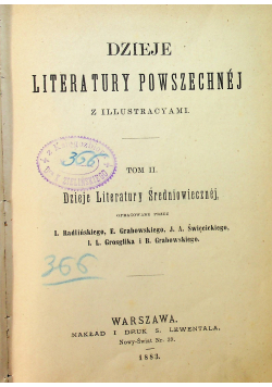 Dzieje Literatury Powszechnej Tom II 1883 r