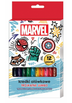 Kredki ołówkowe trójkątne jumbo Avengers 12 kol
