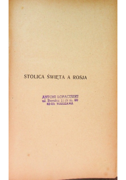 Stolica Święta a Rosja, 1928 r.