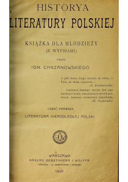 Historya literatury polskiej 1906r