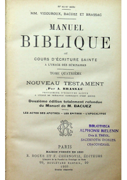 Manuel biblique nouveau testament 1909 r