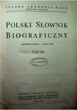 Polski słownik biograficzny VIII
