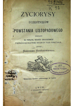 Życiorysy uczestników Powstania listopadowego 1880 r.