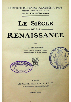 Le Siecle de la Renaissance 1909 r.