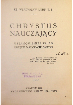 Chrystus nauczający 1927 r.