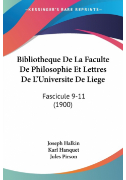 Bibliotheque De La Faculte De Philosophie Et Lettres De L'Universite De Liege