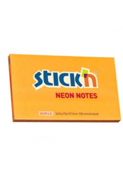 Notes samoprzylepny 127mmx76mm neon pomarańczowy