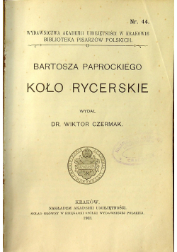 Koło Rycerskie, 1903 r.