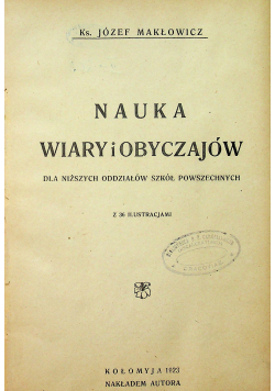 Nauka wiary i obyczajów 1923 r.