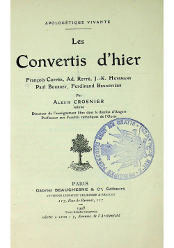 Les convertis dhier 1908 r.