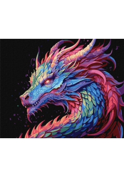 Malowanie po numerach - Kolorowy smok 40x50cm
