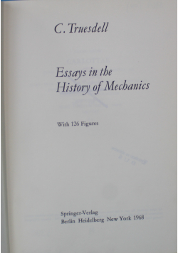 Essays in the History of Mechanics