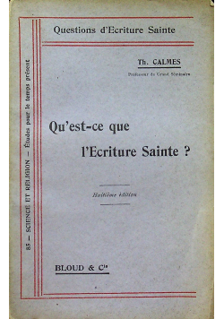 Quest ce que lEcriture Sainte 1907 r.