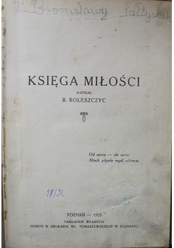 Księga miłości 1925 r.