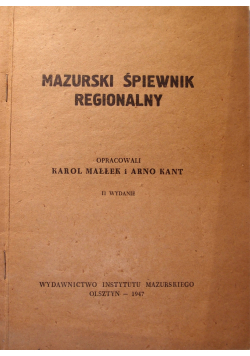 Mazurski śpiewnik regionalny 1947 r.