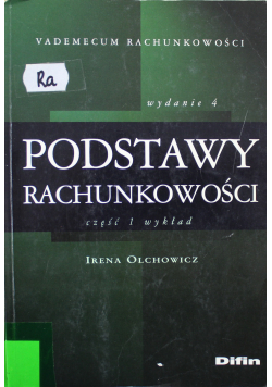 Podstawy Rachunkowości Część I Wykład