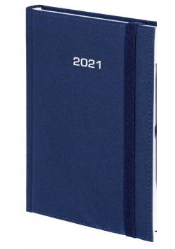 Kalendarz 2021 B5 Dzienny Cross z gumką Granatowy