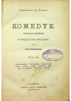 Komedye  Tom II 1898 R.