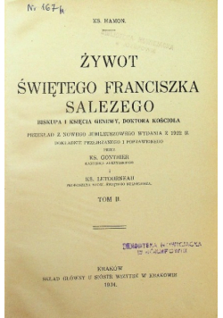Żywot świętego Franciszka Salezego II 1934 r.
