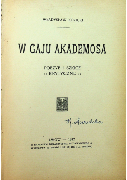 W gaju Akademosa 1912 r