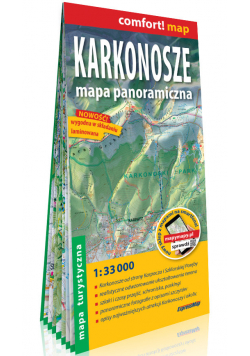 Karkonosze Mapa panoramiczna laminowana mapa turystyczna 1:33 000
