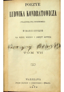 Poezye Ludwika Kondratowicza Tom VII 1872 r