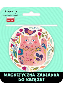 Zakładka magnetyczna kulka Kot różowy