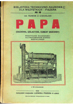 Papa dachowa izolacyjna cement drzewny 1922 r